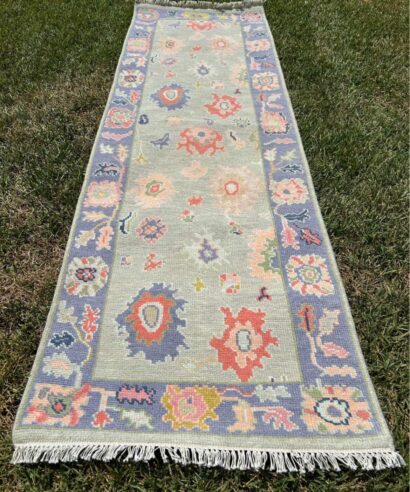 Sage Garden Modern Oushak Hand-Knotted Wool Runner