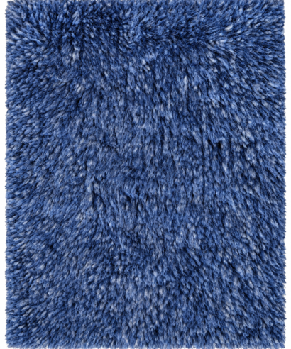 Indigo blue shag mohair rug handmade by Luxia Rugs